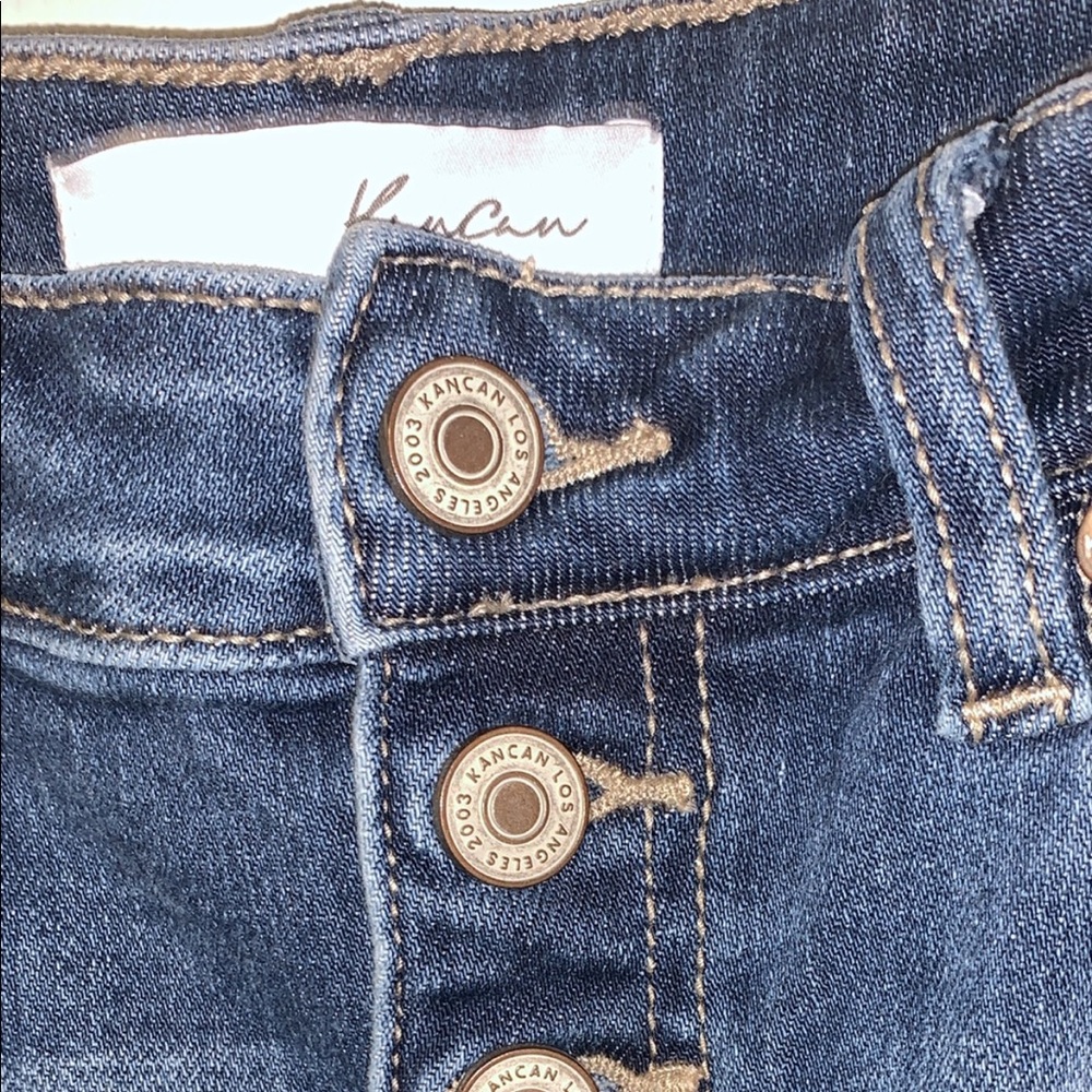 Kan Can high rise button fly jeans